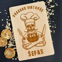 Graviruota medinė pjaustymo lentelė "Pragaro virtuvės šefas"