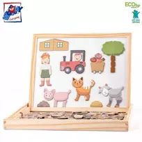 WOODYLAND dvipusė magnetinė lenta su gyvūnais 91214 12148