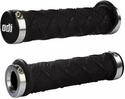 Vairo rankenėlės ODI X-Treme MTB Lock-On 130mm Bonus Pack Juodas/Sidabrinis