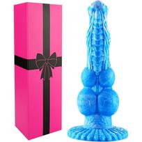 Fantastiškas 22 cm ilgio drakono formos silikoninis dildo su stipria prisitvirtinimo baze