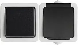 Kanlux TEKNO Single- pole jungtis + Prancūzijos lizdas su 10AX / 16A 250V sraigtine jungtimi, juoda (25358)