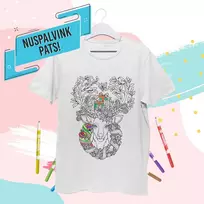 Vaikiški marškinėliai "Nuspalvink pats! Kalėdinis elnias"