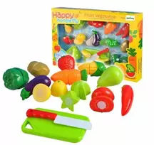 Žaislinės pjaustomos daržovės ir vaisiai Happy