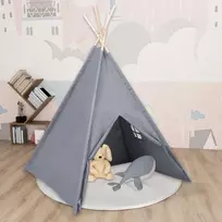 Vaikiška tipi palapinė, pilka, 120x120x150cm, persiko oda