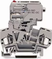Wago 4mm2 pilkoji saugiklių jungtis 10A 5x 20mm (281-611 / 281-541)
