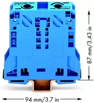Wago Złączka przelotowa 2-przewodowa 20x94mm mėlyna - 285-154
