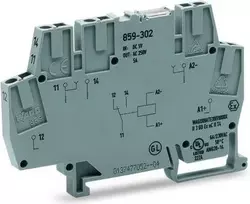 Wago Geležinkelio jungtis su miniatiūrine rele 24V DC 1P (859- 304)