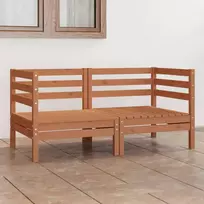 Dvivietė sodo sofa, medaus rudos spalvos, pušies masyvas