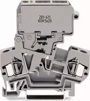 Wago 4mm2 pilkoji saugiklių jungtis 10A G 5x 20mm (281- 611)