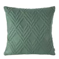 Eurofirany DESIGN 91 ALARA / 1 Pagalvės užvalkalas su geometriniu raštu, dygsniuotu karšto spaudimo būdu, 40X40  cm, spalva: tamsi žalia