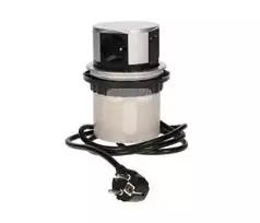 Orno Baldų lizdas - 10 cm ištraukiamas nuo stalviršio su USB įkrovikliu ir 1,5 m laidu, 3x2P + Z, 2xUSB