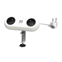 Orno Baldinis lizdas su tvirtinimo kronšteinu, USB pakrovėjas, 2 lizdai 2P + Z, 2xUSB, laidas 3x1,0mm? - 1,5 m, baltos spalvos