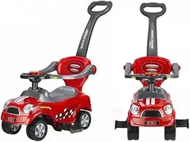 Lean Cars Paspiriama mašinėlė-stumdukas Coupe, raudona, su muzikiniais mygtukais