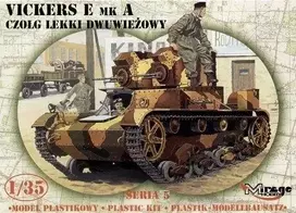 Mirage Modele „Mirage Vickers E Mk“ lenkiškas dvibokštis tankas – 1:35