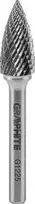 Graphite Metalo freza HM, G tipo (smaili), 12 x 25 mm, kotas 6 x 45 mm
