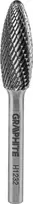 Graphite Metalo freza HM, H tipo (liepsnos forma), 12 x 32 mm, kotas 6 x 45 mm