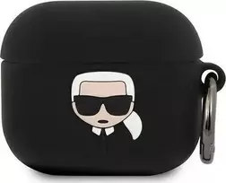 Karl Lagerfeld silikoninis Ikonik AirPods Cover skirta AirPods 3 - Juodas