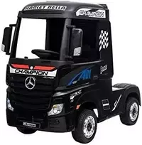 Lean Cars Vaikiškas elektromobilis sunkvežimis Mercedes Actros juodas lakuotas su MP4