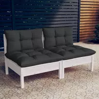 Dvivietė sodo sofa su antracito pagalvėlėmis, pušies masyvas