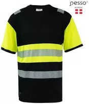Marškinėliai PESSO HVM_J Hi-vis,juoda/ geltona