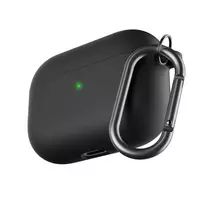 „KeyBudz“ – „PodSkinz HyBridShell“ serijos raktų pakabuko dėklas – aukščiausios kokybės kietas trijų sluoksnių dėklas jūsų „Airpods Pro“ ausinėms (spalva: juoda)