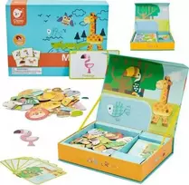 Žaislinė Lavinamoji medinė magnetinė dėlionė, 60 vnt., CLASSIC WORLD