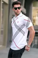 Vyriški balti polo marškinėliai Zol