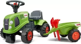 Vaikiškas traktorius Falk Baby Claas, su priekaba, žalias
