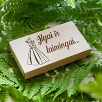 Medinė pinigų dėžutė "Ilgai ir laimingai"