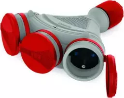 KEL Prailginimo laido skirstytuvas su 3 lizdais be 16A 250V IP54 pilka/raudona GN-X3/54 W-01155