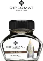 Diplomat rašalas amžiniems rašikliams DIPLOMAT, kalmaruose, 30 ml, juodos sepijos