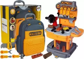 Lean Toys Įrankių rinkinys kuprinėje – dirbtuvės mažajam meistrui