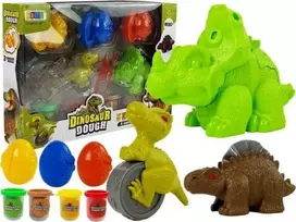 Ciastolina Modelino rinkinys vaikams su dinozaurų formelėmis, 12 dalių