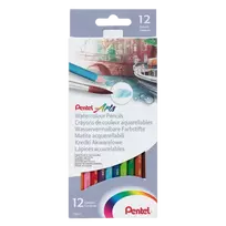 Spalvoti pieštukai PENTEL ARTS, šešiabriauniai, akvareliniai, 12 vnt.