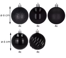 Kalėdiniai plastikiniai žaisliukai Springos, 6 cm, 20 vnt.