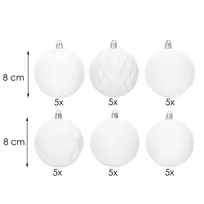 Kalėdiniai eglutės žaisliukai Springos, 30 vnt., 8 cm