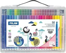 Flomasterių rinkinys Peacock 50 spalvų lagamine MILAN