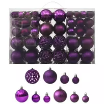 Eglutės žaisliukų rinkinys, 100vnt., violetinės spalvos
