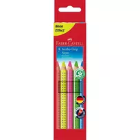 Spalvoti pieštukai Faber-Castell Jumbo Grip, 5 neoninės spalvos