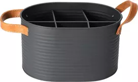 Home Styling Collection Butelių dėžė metalinė pilka