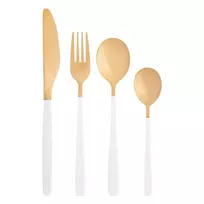 AltomDesign "Noble Gold Baltas" stalo įrankių rinkinys 24 dalių - 6 asmenims, Aukso / Baltos spalvos