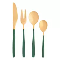 AltomDesign "Noble Gold Žalias" stalo įrankių rinkinys 24 dalių - 6 asmenims, Aukso / Žalios spalvos