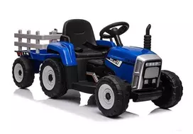 Lean Cars Elektromobilis traktorius su priekaba XMX611, mėlynas