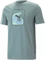 Puma Medvilniniai Marškinėliai Vyrams Graphics Wave Tee Žalias 674483 84