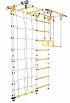 Sanro Sporto kompleksas (gimnastikos sienelė) JUNIOR ATLET LIGHT 2in1, balta-geltona, 220x140cm