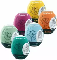 Satisfyer SATISFYER_SET Masturbator Eggs masturbator w kształcie jajka Riffle + Bubble + Fierce + Naughty + Crunchy + Savage
