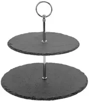 Excellent Houseware Akmens serviravimo lėkštė 2 aukštų 23 cm