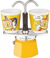 Bialetti espreso kavos virimo aparato rinkinys Mini Express Lichtenstein + 2 espreso puodeliai