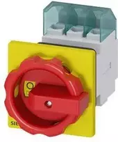 Siemens Cam switch 0-1 3P 25A skirtas pastatui gelton ir/raudon IP65 (3LD2154-0TK53)