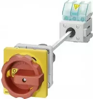 Siemens Kumštelinis jungiklis 0-1 3P 100A durų pavaros reversinis geltonas/raudonas IP65 (3LD2714-0TK53)